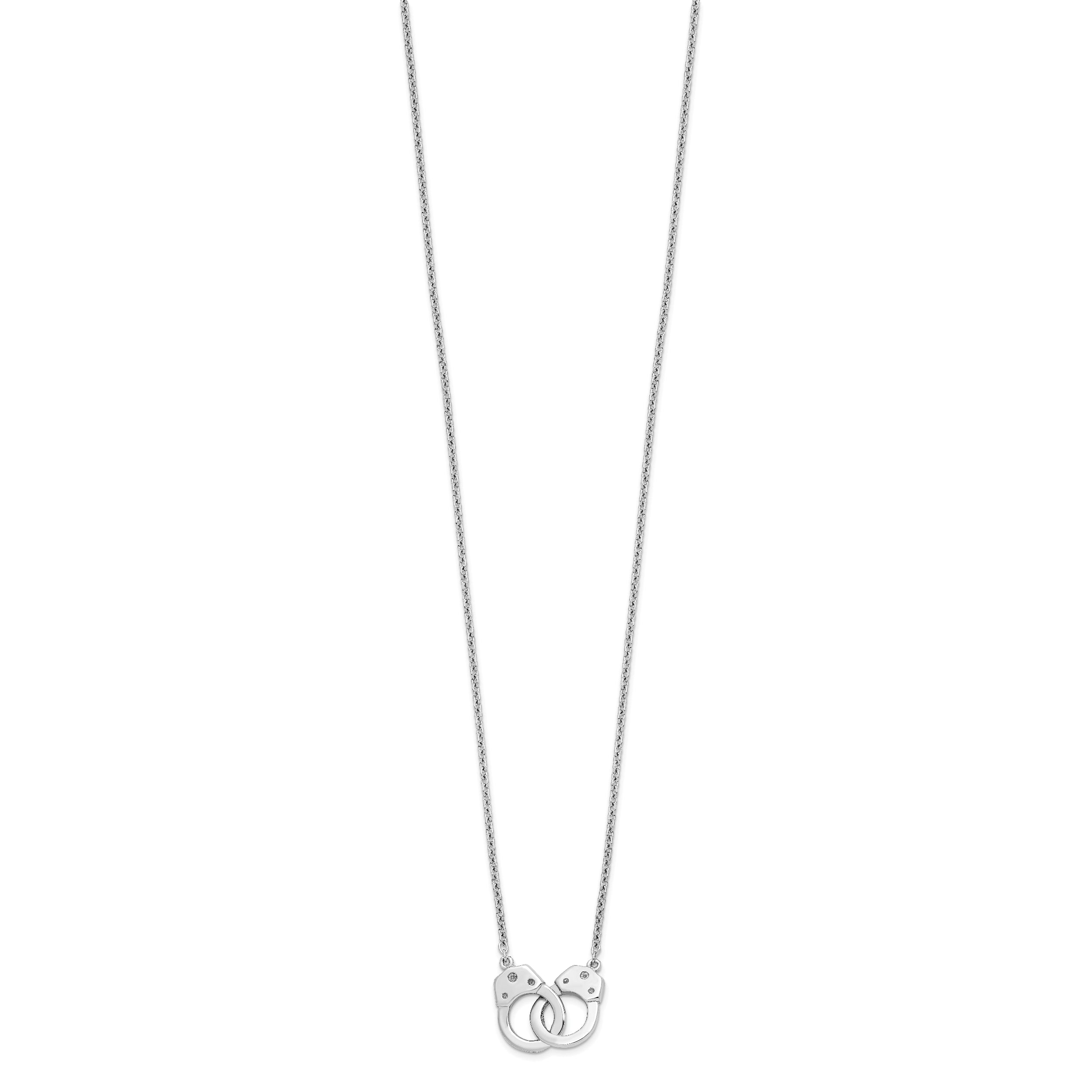 Sophia Jewelers Sterling Silver Rhodium-Plated Handcuff Necklace Polished Elegant Charm