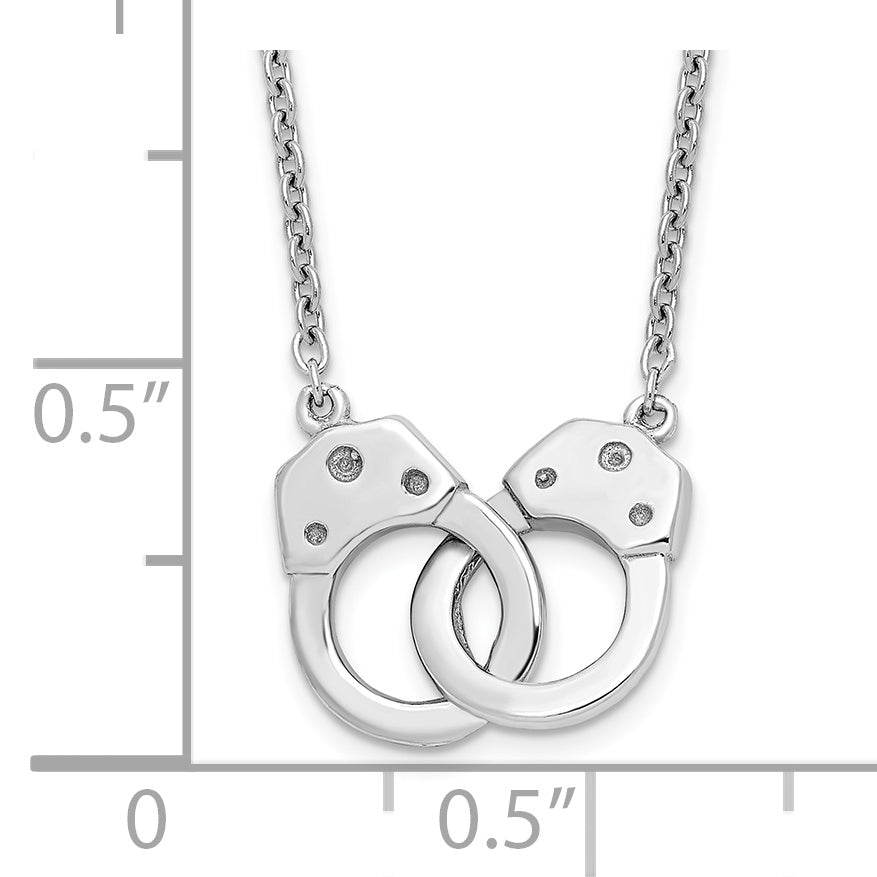 Sophia Jewelers Sterling Silver Rhodium-Plated Handcuff Necklace Polished Elegant Charm