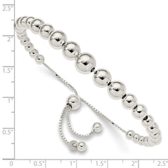 Sterling Silver Graduated Beads Adjustable Bracelet