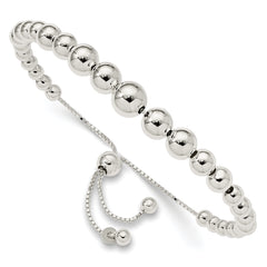 Sterling Silver Graduated Beads Adjustable Bracelet