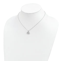 Sterling Silver Rhodium-plated CZ Double Horseshoe Necklace