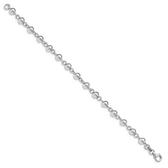 Sterling Silver Rhodium-plated 6mm Polished Beads Bracelet