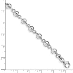 Sterling Silver Rhodium-plated 6mm Polished Beads Bracelet