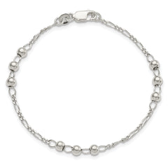 Sterling Silver Diamond Cut Beaded Bracelet