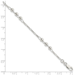 Sterling Silver Diamond Cut Beaded Bracelet