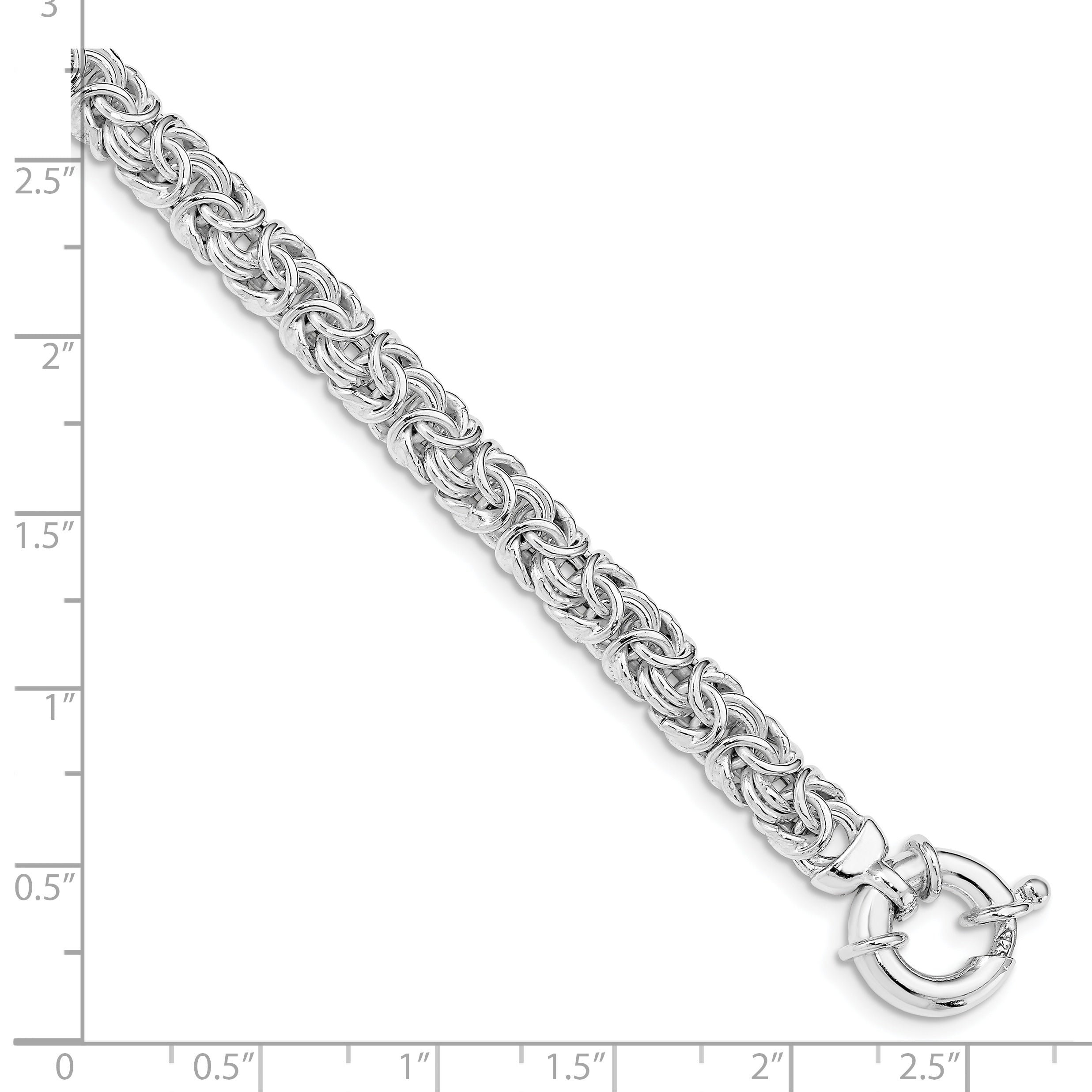 Sterling Silver Polished Byzantine Link Bracelet