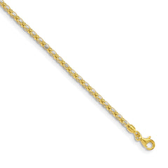 Sterling Silver Gold-tone Enclosed CZ Chain Bracelet