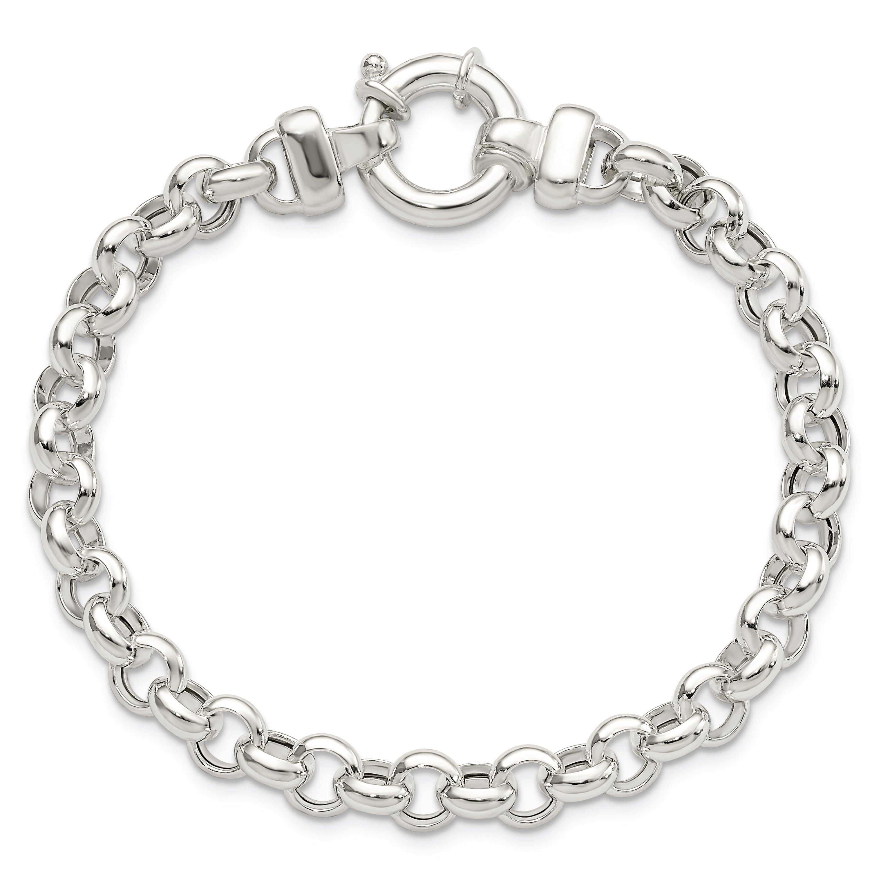 Sterling Silver Polished Rolo Fancy Bracelet