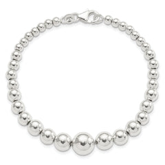 Sterling Silver Polished Graduated Beads Bracelet