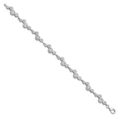 Sterling Silver Rhodium-plated CZ Bracelet