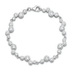 Sterling Silver Rhodium-plated CZ Bracelet