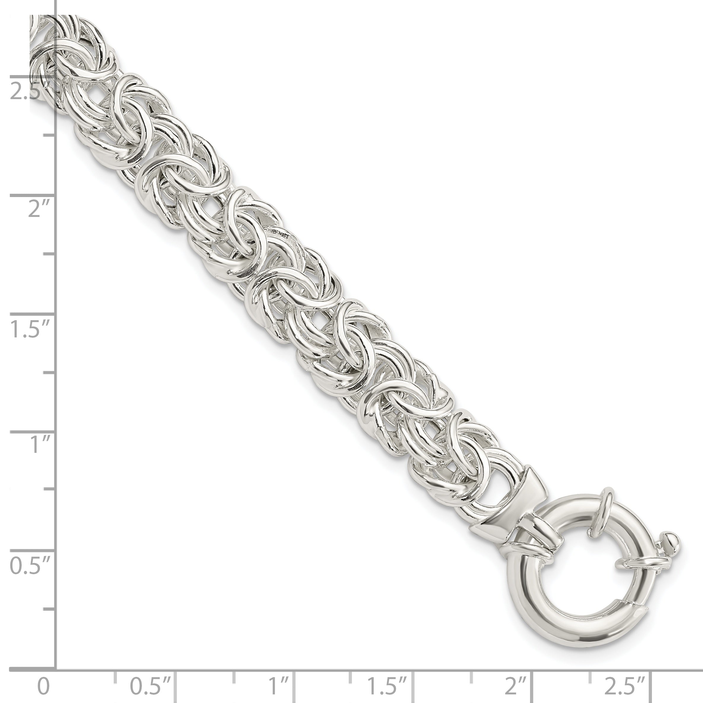 Sterling Silver Polished Byzantine Link Bracelet