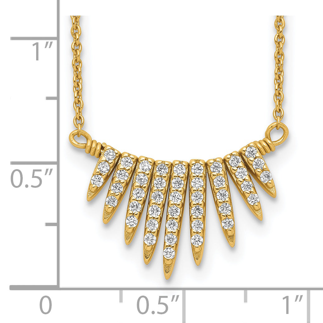 Sterling Silver Gold-tone CZ Necklace