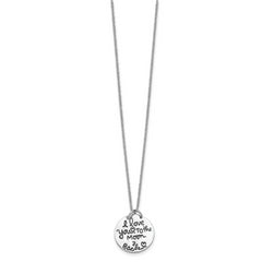 Sterling Silver Rhodium-plated Antiqued MOON AND BACK Necklace