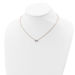 Sterling Silver Rose-tone CZ Infinity Necklace