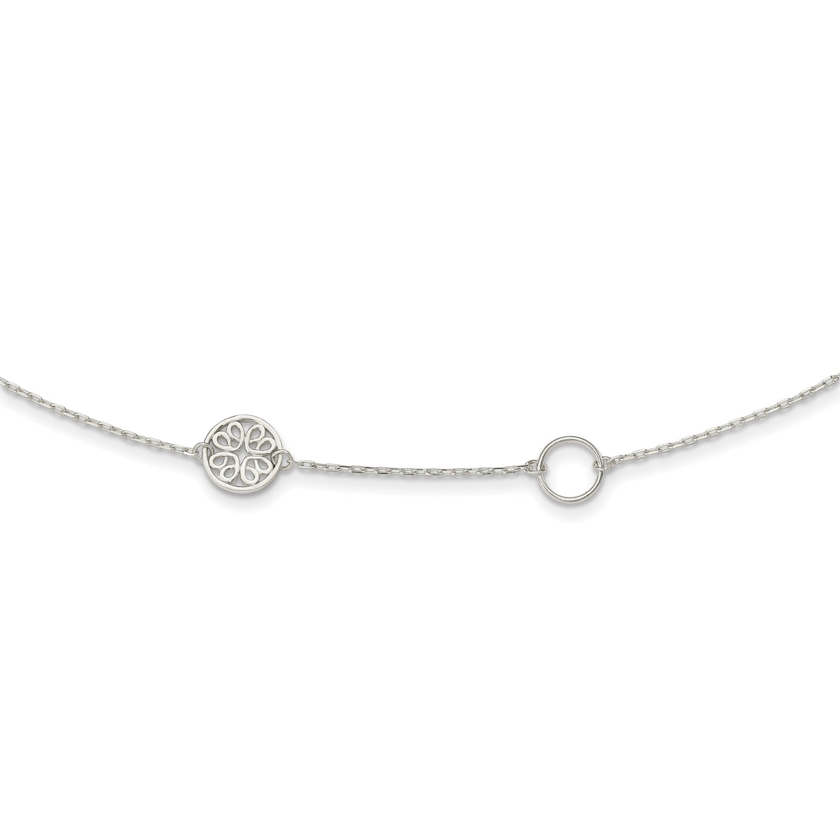 Sterling Silver Circle and Filigree Necklace