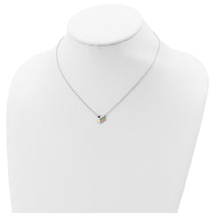 Sterling Silver Rhodium-plated Enameled Cake Necklace