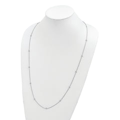 Sterling Silver Rhodium-plated CZ 15-Station Necklace