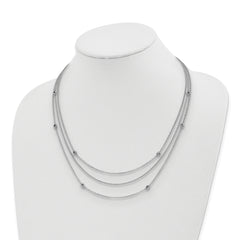 Sterling Silver Rhodium-plated Love Knot Multi-Strand w/2in ext Necklace