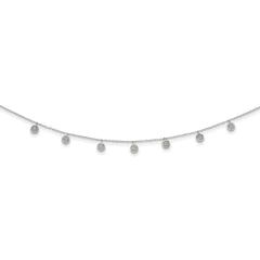 Sterling Silver Rhodium-plated CZ w/ 4in ext. Choker