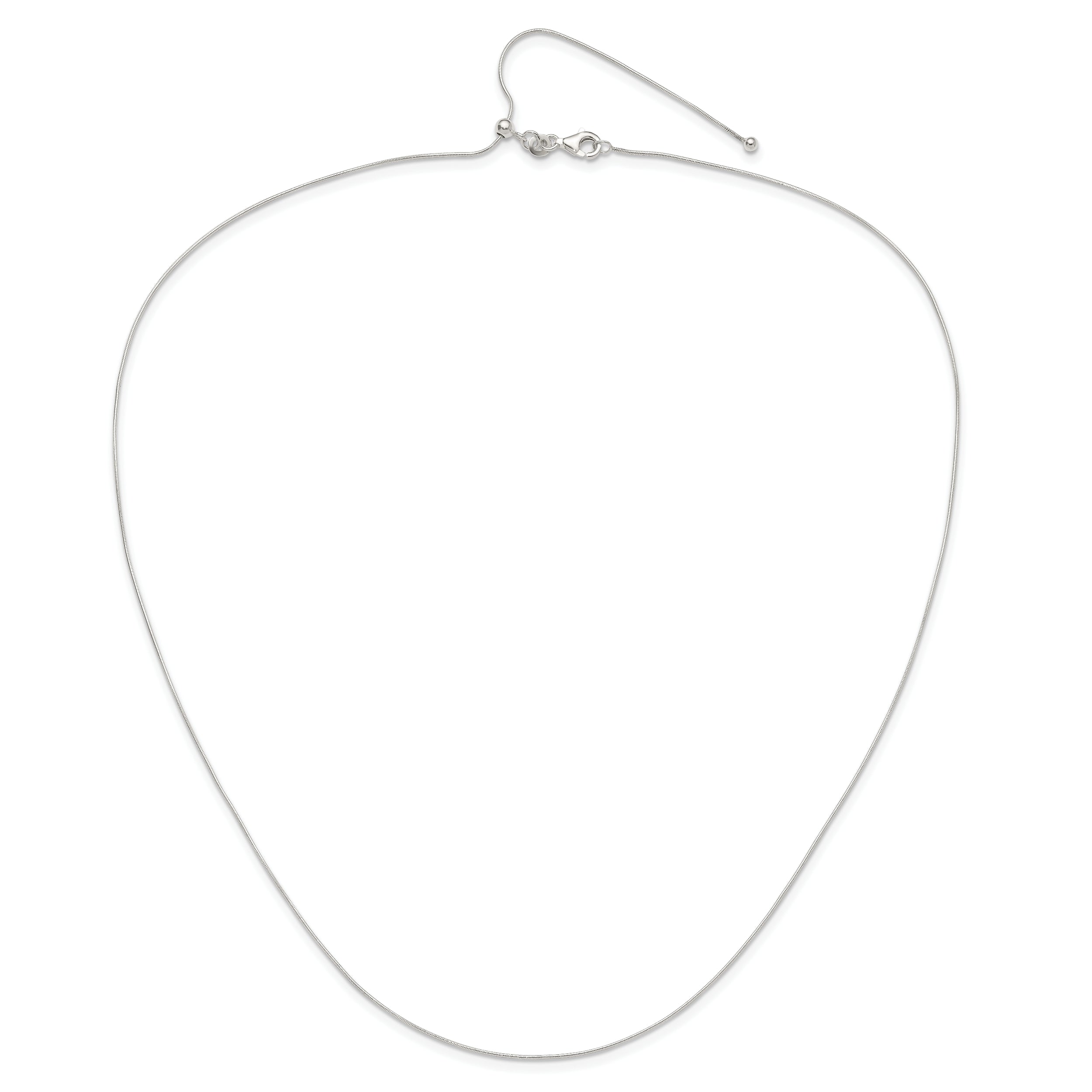 Sterling Silver Polished Adjustable Necklace
