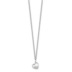 Sterling Silver CZ Heart Necklace