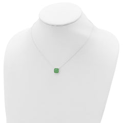 Sterling Silver Green Chalcedony Necklace
