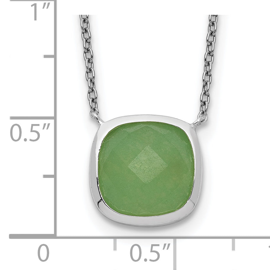 Sterling Silver Green Chalcedony Necklace
