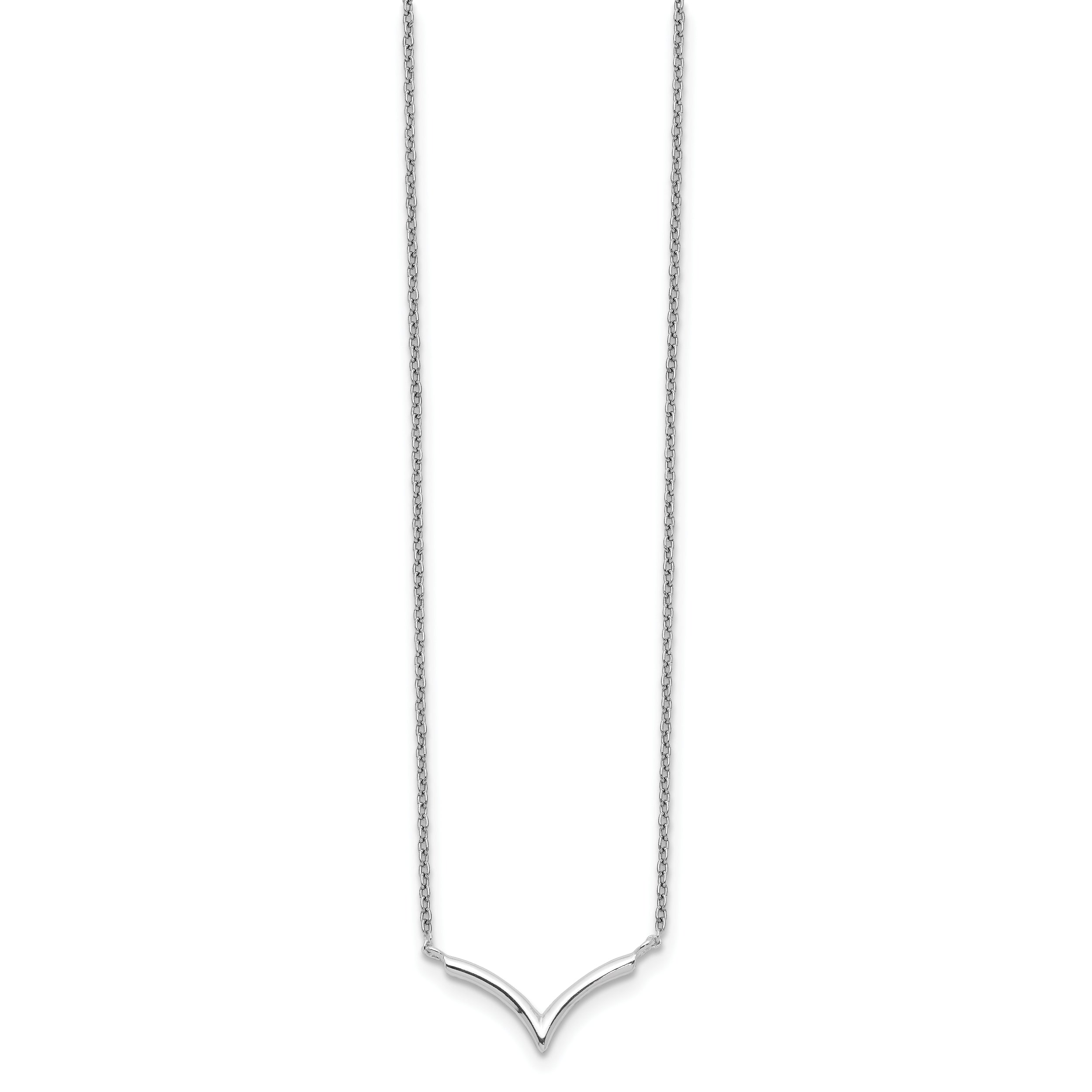 Sterling Silver Polished V-Shape Necklace