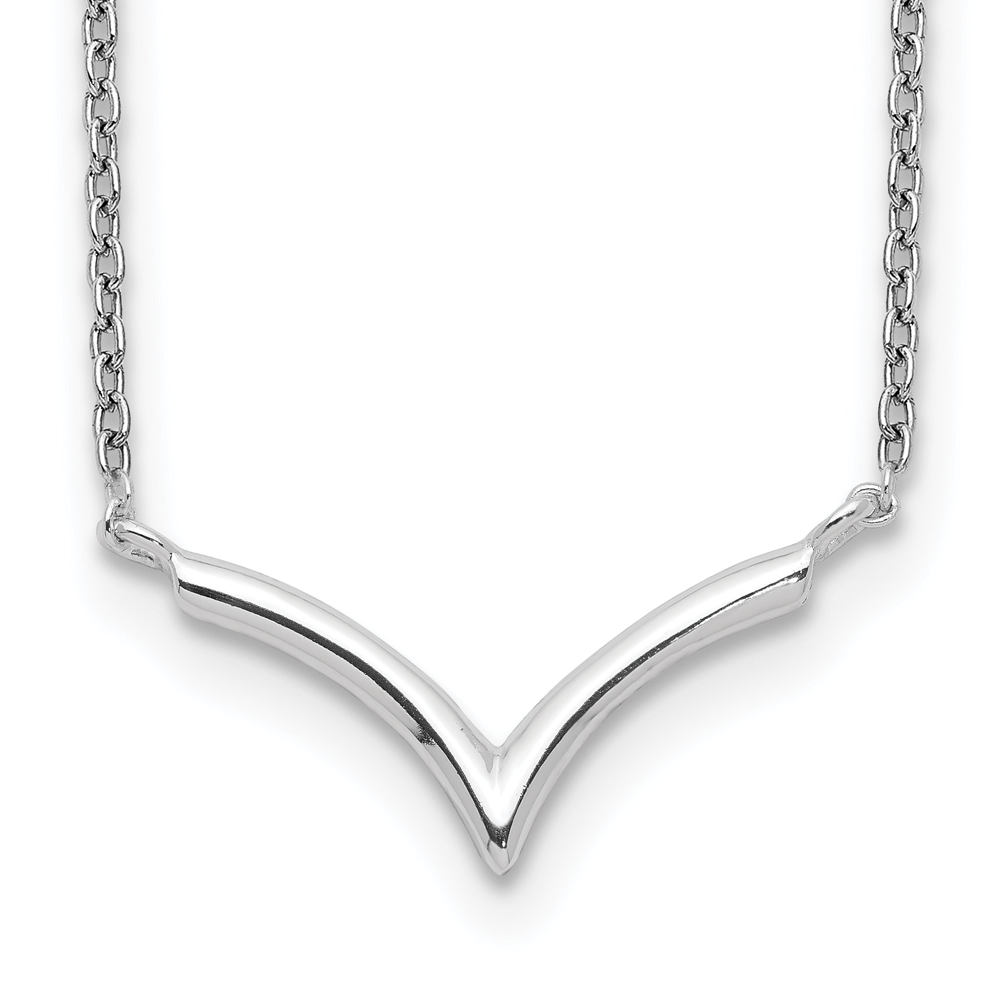 Sterling Silver Polished V-Shape Necklace