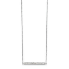 Sterling Silver CZ Bar Necklace