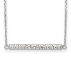 Sterling Silver CZ Bar Necklace