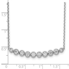 Sterling Shimmer Sterling Silver Rhodium-plated 16 inch 10 Stone CZ Bar Necklace with 2 inch extender