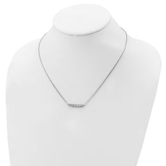 Sterling Shimmer Sterling Silver Rhodium-plated 16 inch 6 Stone CZ Bar Necklace with 2 inch extender