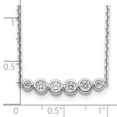 Sterling Shimmer Sterling Silver Rhodium-plated 16 inch 6 Stone CZ Bar Necklace with 2 inch extender