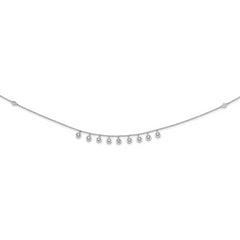 Sterling Shimmer Sterling Silver Rhodium-plated 18 inch 11 Stone 11 Station CZ Necklace