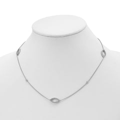 Sterling Shimmer Sterling Silver Rhodium-plated 18 inch 76 Stone 7 Station CZ Necklace