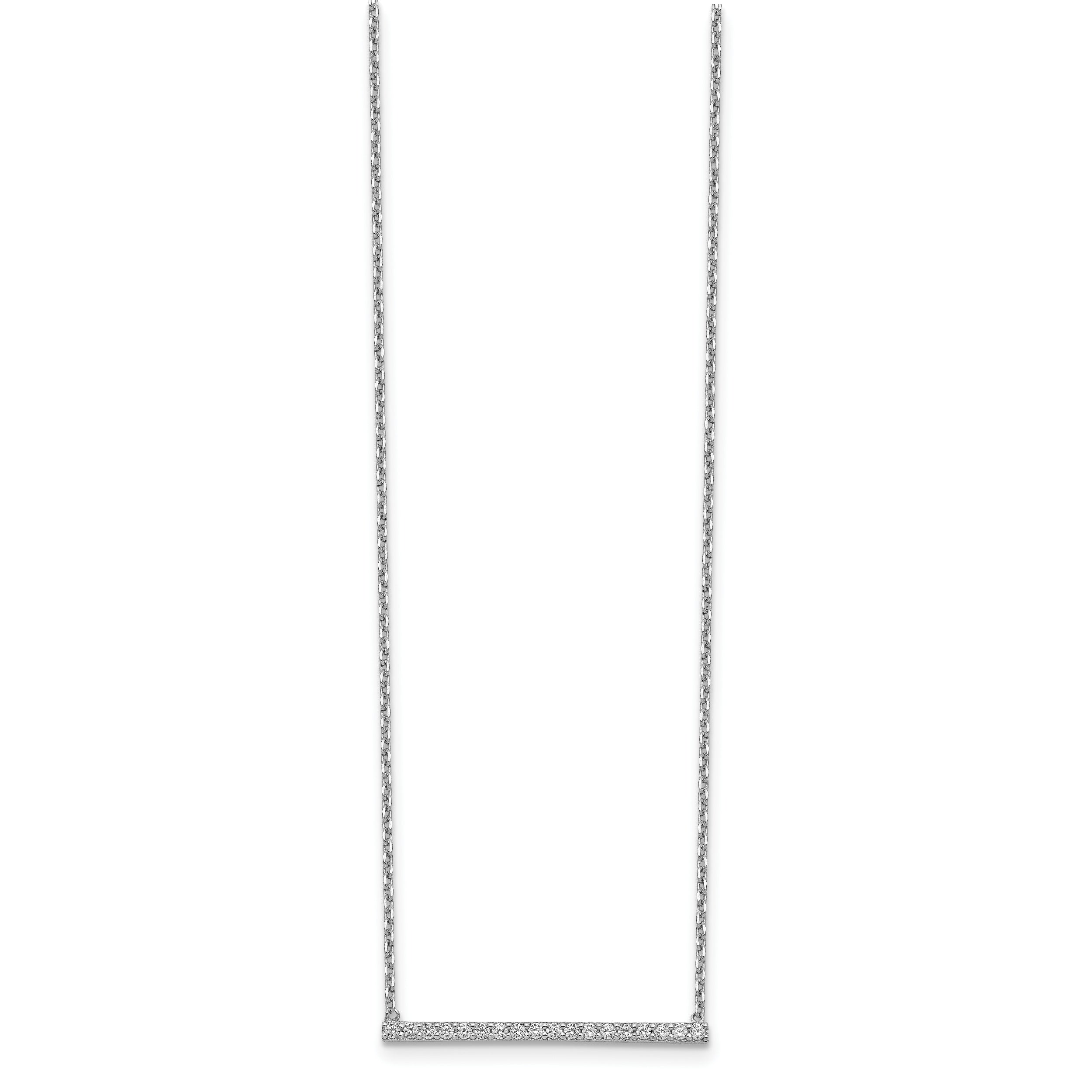 Sophia Jewelers Sterling Silver CZ Bar Adjustable Choker Necklace