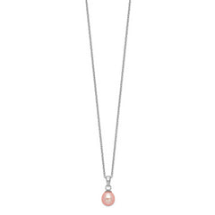 Sterling Silver Rhodium-plated Pink FWC Pearl Necklace/Earrings Set