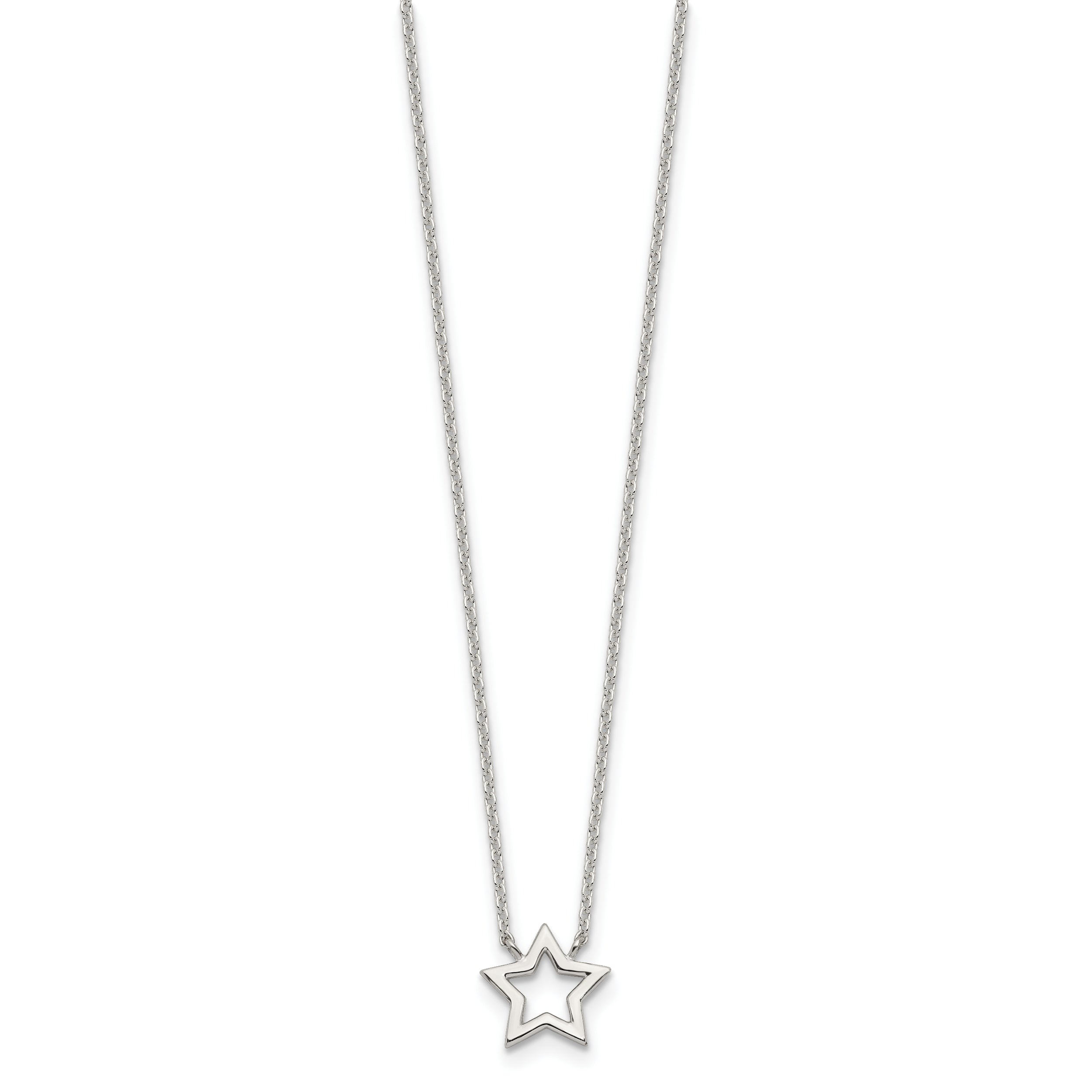 Sterling Silver Cut-Out Star Pendant Necklace