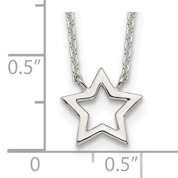 Sterling Silver Cut-Out Star Pendant Necklace