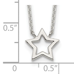 Sterling Silver Cut-Out Star Pendant Necklace