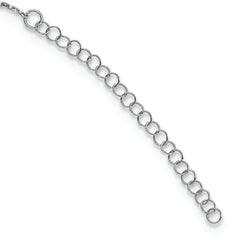 Sterling Silver Rhodium-Plated CZ Star with 2in Ext. Choker