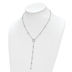 Sterling Shimmer Sterling Silver Rhodium-plated 16 inch 32 Stone CZ Y-Drop Necklace with 2 inch extender