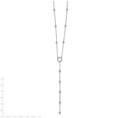 Sterling Shimmer Sterling Silver Rhodium-plated 16 inch 32 Stone CZ Y-Drop Necklace with 2 inch extender