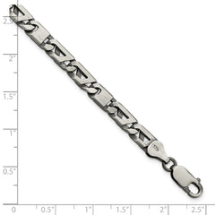 Sterling Silver Antiqued Brushed Link Bracelet