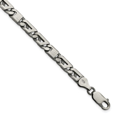 Sterling Silver Antiqued Brushed Link Bracelet