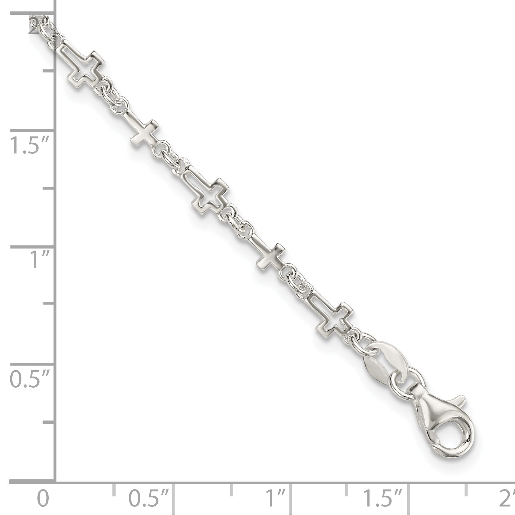 Sterling Silver Cross Link Bracelet