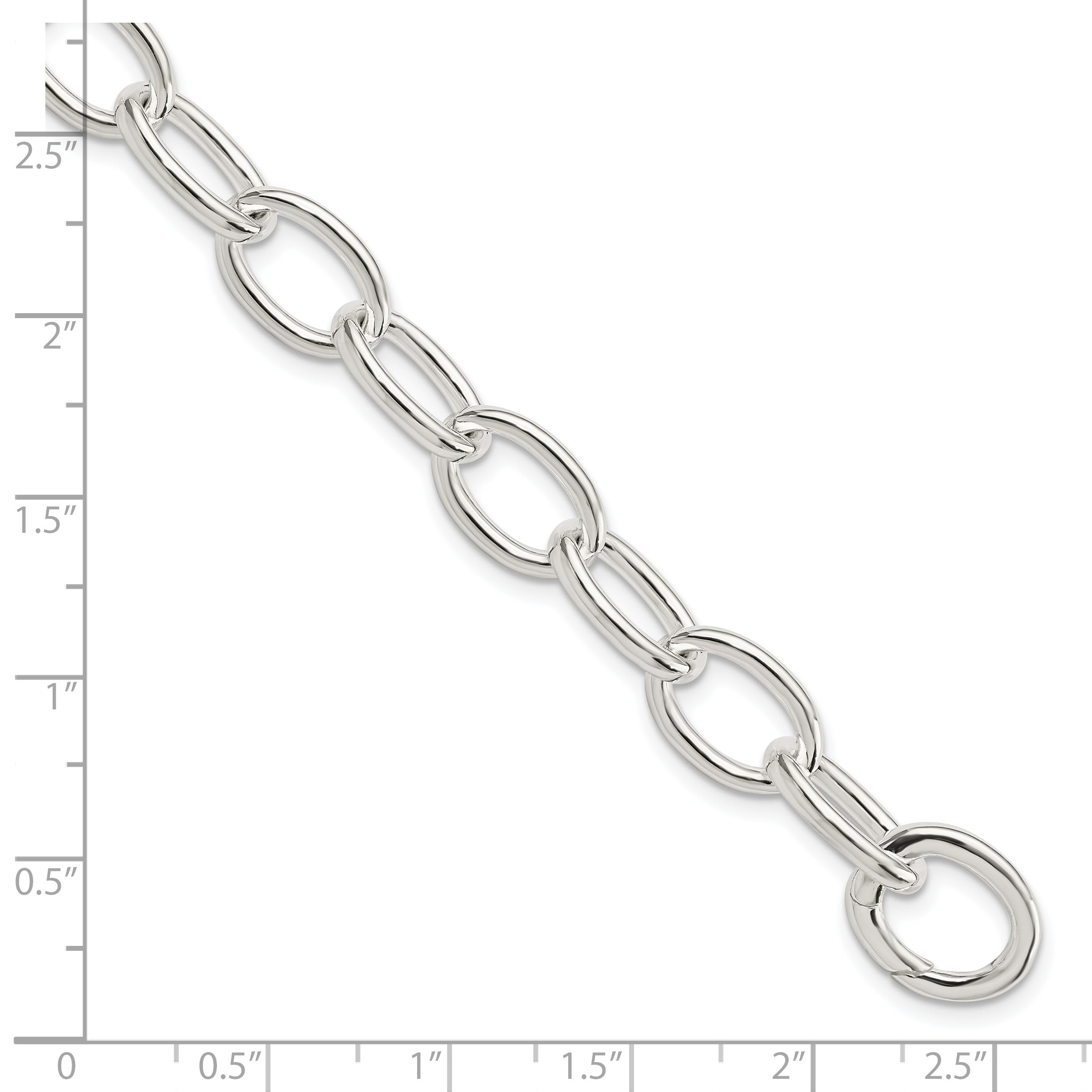 Sterling Silver Rhodium-plated Polished Fancy Link Bracelet