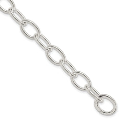 Sterling Silver Rhodium-plated Polished Fancy Link Bracelet